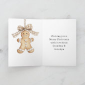 Cozy Warm Christmas Cute Happy Gingerbread Stripes カード (内部)
