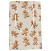 Cozy Warm Christmas Gingerbread Cookies ミディアムペーパーバッグ (正面)