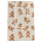 Cozy Warm Christmas Gingerbread Cookies ミディアムペーパーバッグ (裏面)