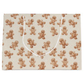 Cozy Warm Christmas Gingerbread Cookies ラージペーパーバッグ (正面)