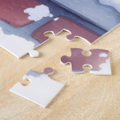 Cozy Watercolor Affenpinscher Christmas Snowy ジグソーパズル (側面)