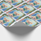 Cozy Watercolor Affenpinscher Christmas Snowy ラッピングペーパー (角)