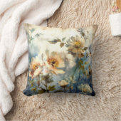 Cozy Watercolor Bloom & Sapphire Dreams クッション (ブランケット)