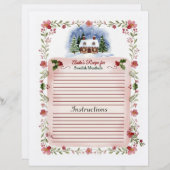 Cozy Watercolor Christmas Recipe Card - Editable (正面/裏面)