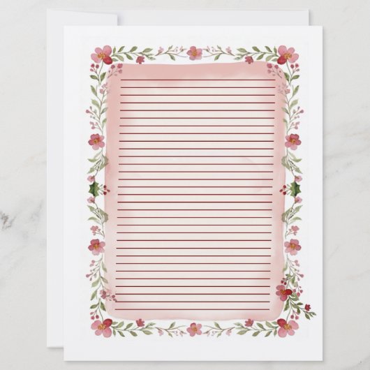 Cozy Watercolor Christmas Recipe Card - Editable (裏面)