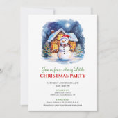Cozy Watercolor Christmas Scene Festive Invite 招待状 (正面)