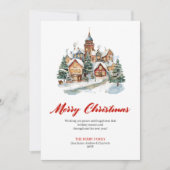 Cozy Watercolor Christmas Scene Greeting Card シーズンカード (正面)