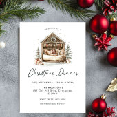 Cozy watercolor Holiday Dinner Christmas 招待状