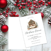 Cozy watercolor Holiday Dinner Christmas 招待状