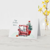Cozy Westie Christmas Card カード (黄色い花)
