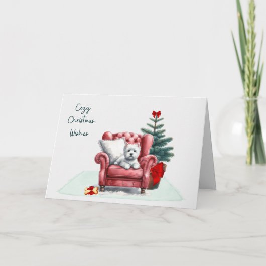Cozy Westie Christmas Card カード (正面)