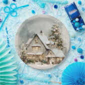 Cozy Whimsical Christmas House | Paper Plates ペーパープレート (パーティー)