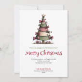 Cozy Whimsical Christmas Tree Minimalist Card シーズンカード (正面)