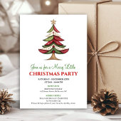 Cozy whimsical Christmas tree winter event invite 招待状