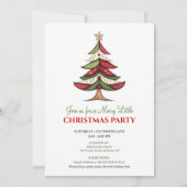 Cozy whimsical Christmas tree winter event invite 招待状 (正面)