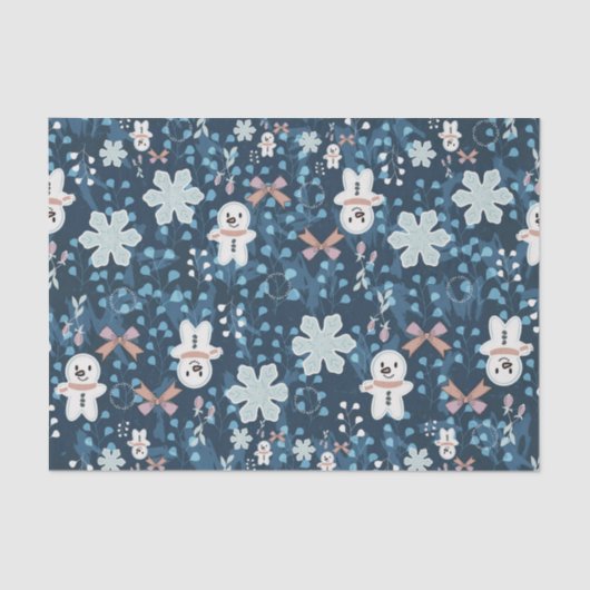 Cozy Whimsical Holiday Throw Pillow 薄葉紙 (正面)