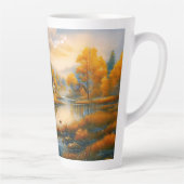 Cozy Windmill Village at Sunrise カフェラテマグ (右)