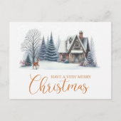Cozy Winter Cabin “Have a Very Merry Christmas" シーズンポストカード (正面)
