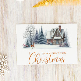 Cozy Winter Cabin “Have a Very Merry Christmas" シーズンポストカード