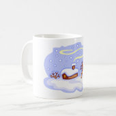 Cozy Winter Cabin in Snow Frosty Landscape コーヒーマグカップ (正面左)