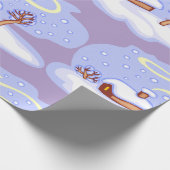 Cozy Winter Cabin in Snow Frosty Landscape ラッピングペーパー (角)