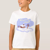 Cozy Winter Cabin in Snow Frosty Landscape Tシャツ (正面)