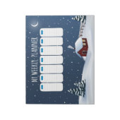 Cozy Winter Cabin Notepad | Snowy Night Stationery ノートパッド (回転)