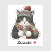 Cozy Winter Cat Cocoa シール (シート)
