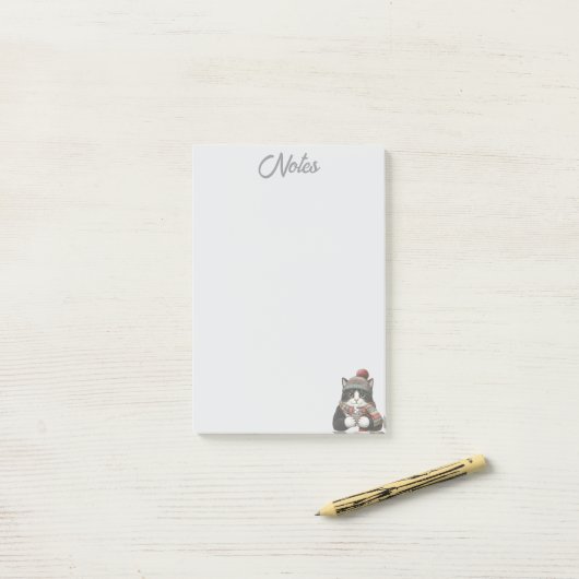 Cozy Winter Cat Notes ポストイット (デスク上)