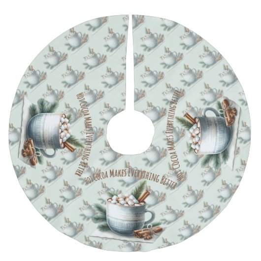 Cozy Winter Cocoa Marshmallow Mug Scene ブラッシュドポリエステルツリースカート (正面)