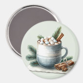 Cozy Winter Cocoa Marshmallow Mug Scene マグネット (正面/裏面)