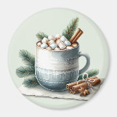 Cozy Winter Cocoa Marshmallow Mug Scene マグネット (正面)
