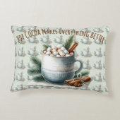 Cozy Winter Cocoa Marshmallow Scene アクセントクッション (裏面)