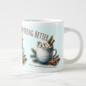 Cozy Winter Cocoa Marshmallow Scene ジャンボコーヒーマグカップ (右)