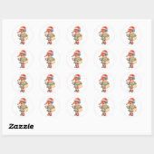 Cozy Winter Creature Illustration Sticker ラウンドシール (シート)
