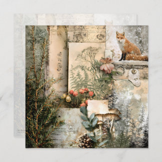 Cozy Winter Deep Cottagecore Scrapbook Page  招待状