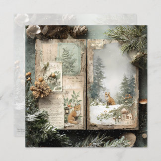 Cozy Winter Deep Cottagecore Scrapbook Page  招待状