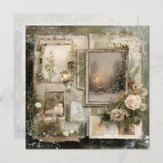 Cozy Winter Deep Cottagecore Scrapbook Page  招待状