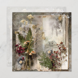 Cozy Winter Deep Cottagecore Scrapbook Page  招待状