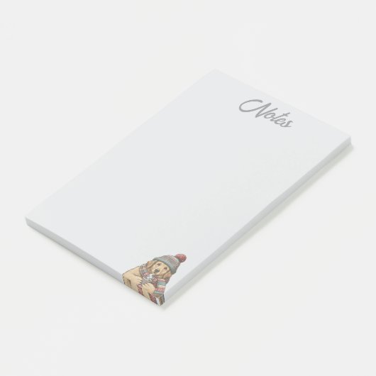 Cozy Winter Dog Notes ポストイット (アングル)