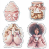 Cozy Winter girly Aesthetic Sticker シール (正面)