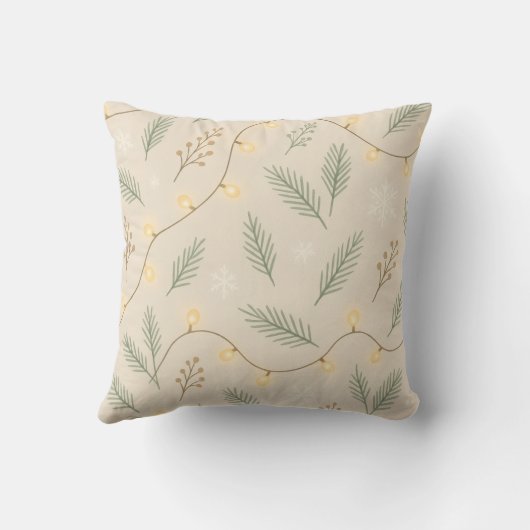 Cozy Winter Glow - Minimalist Holiday Pattern クッション (裏面)