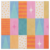 Cozy Winter Holiday Geometric Patchwork. ファブリック (クローズアップ)