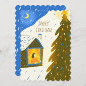 Cozy Winter Night Christmas シーズンカード (正面/裏面)