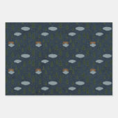 Cozy Winter Night Pattern Wrapping Paper Set ラッピングペーパーシート (正面)