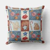 Cozy Winter Patchwork Christmas クッション (裏面)