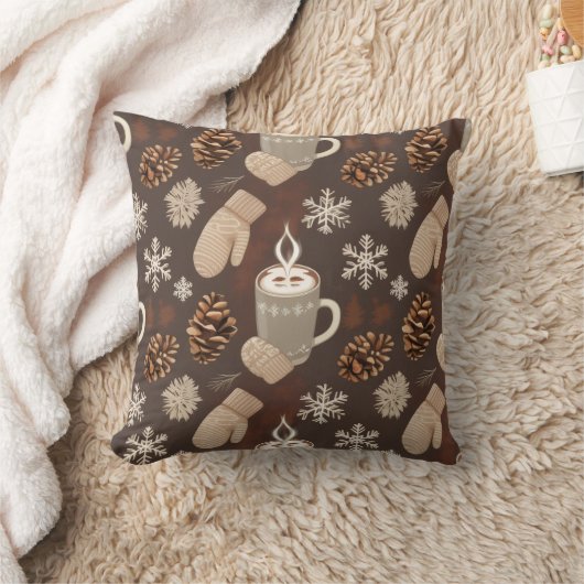 Cozy Winter Pattern-Minimalist Aesthetic Art クッション (ブランケット)