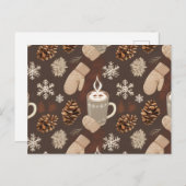 Cozy Winter Pattern-Minimalist Aesthetic Art シーズンポストカード (正面/裏面)