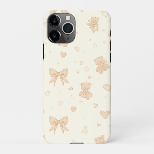 Cozy Winter Phone Case | Soft Teddy Bear aesthetic iPhoneケース (裏面)
