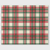 Cozy Winter Red Green Holiday Plaid Pattern ラッピングペーパー (フラット)